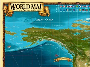 World Map Artistic (english)