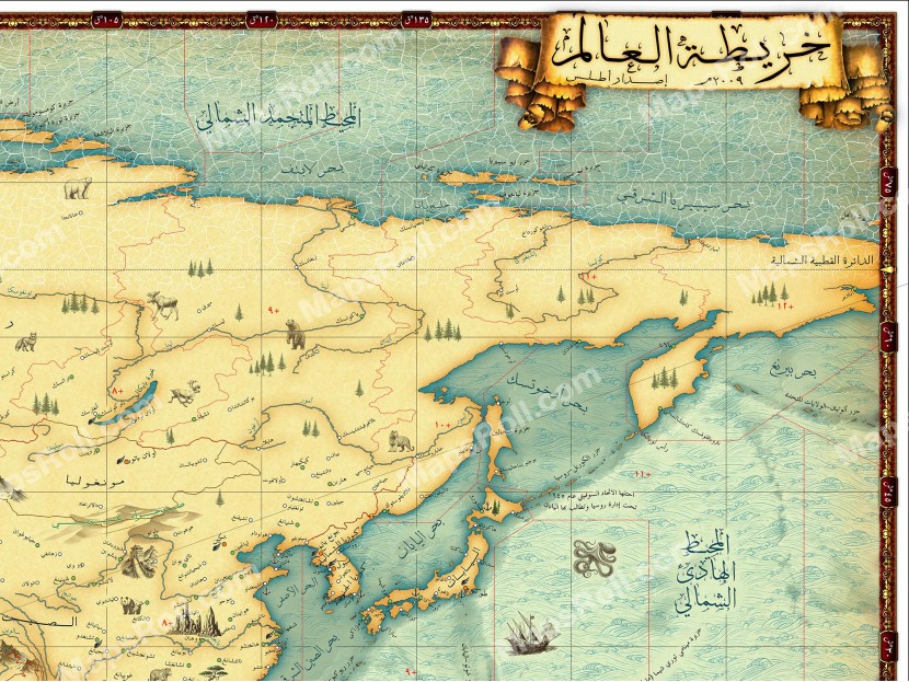 World Map 2009 Arabic or English