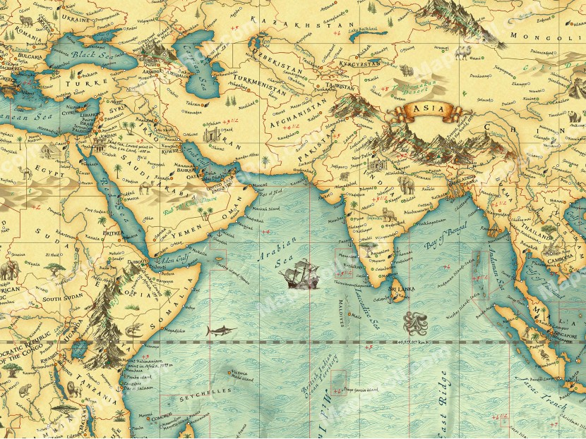 World Map 2009 Arabic or English