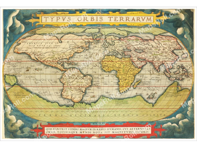 World Map 1570 Abraham Ortelius