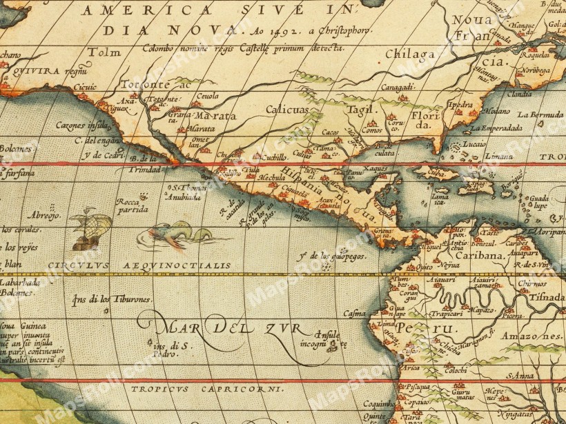 World Map 1570 Abraham Ortelius