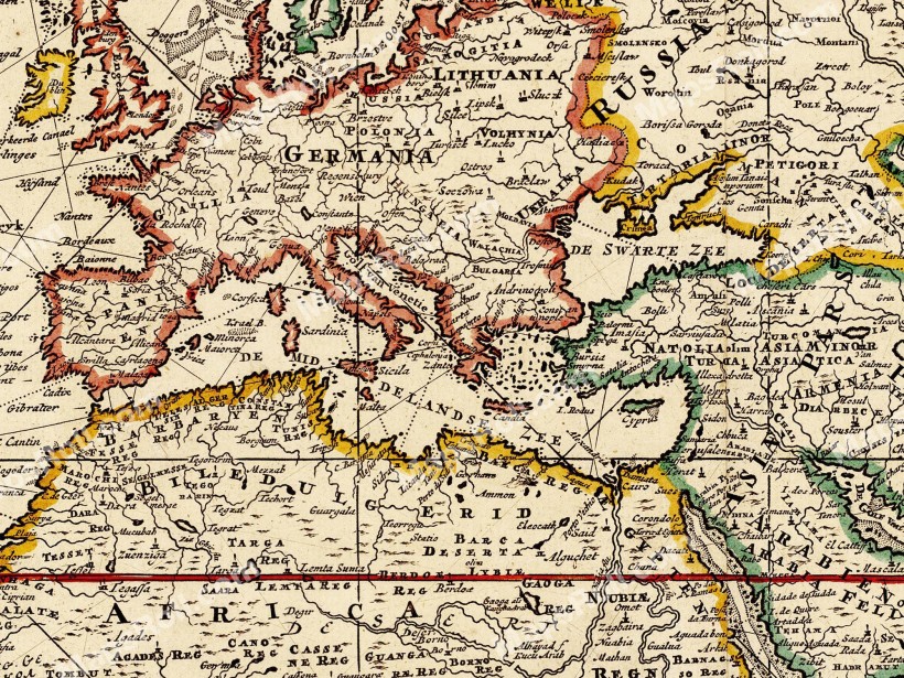 Map of the World 1728 Gerard van Keulen