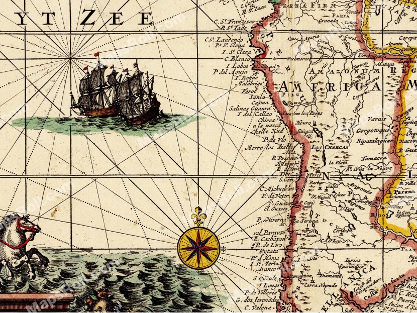 Map of the World 1728 Gerard van Keulen