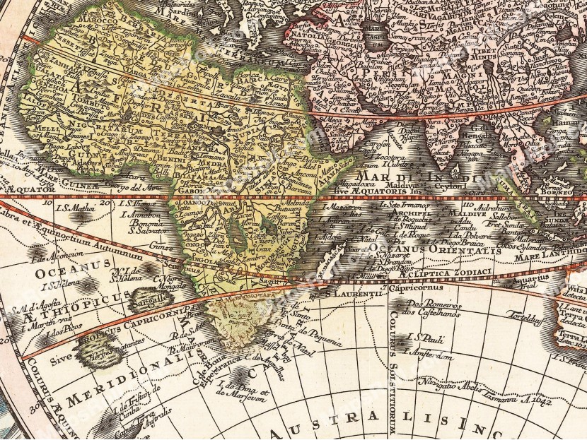 Globe Map 1730 Matthäus Seutter