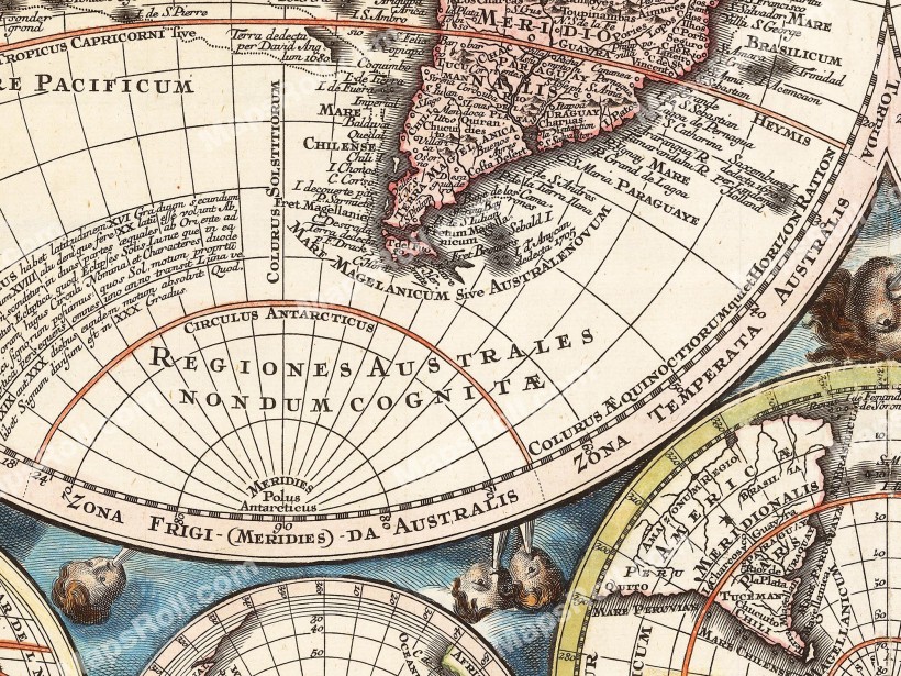 Globe Map 1730 Matthäus Seutter