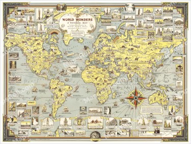 World Wonders Map 1939 Chase Dudley