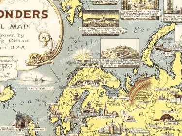 World Wonders Map 1939 Chase Dudley