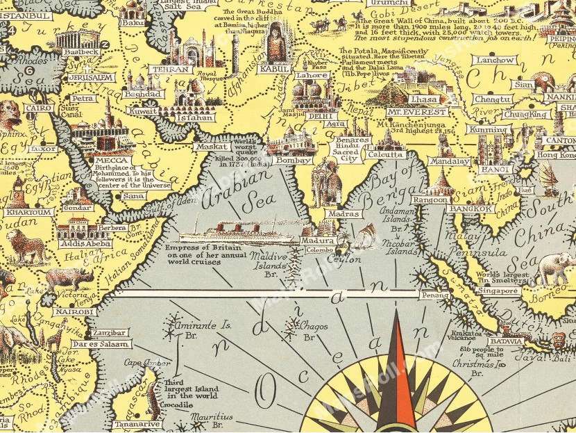 World Wonders Map 1939 Chase Dudley