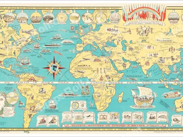 The World United map 1944 Chase Dudley