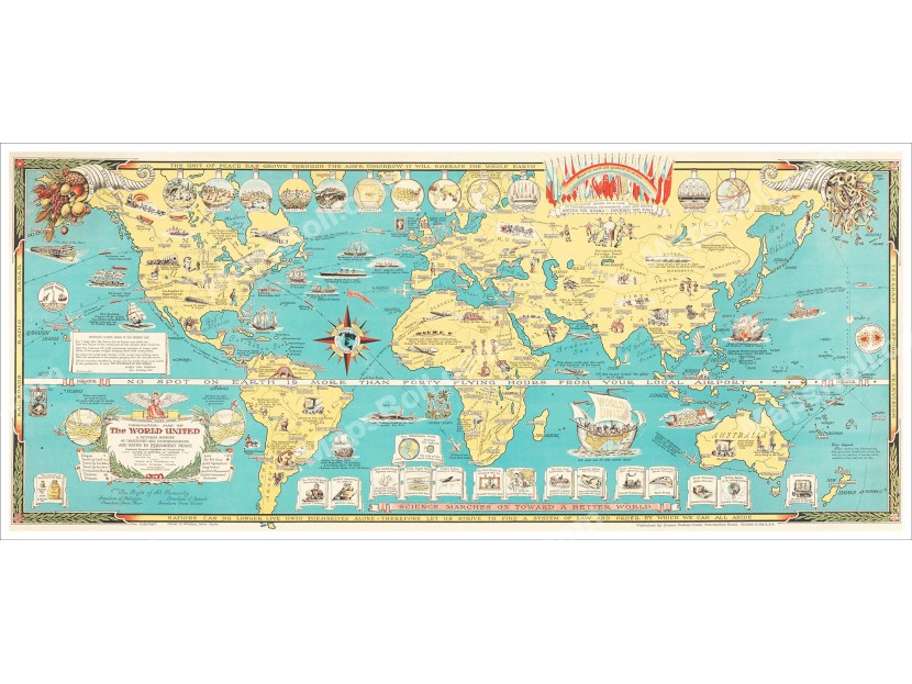 The World United map 1944 Chase Dudley