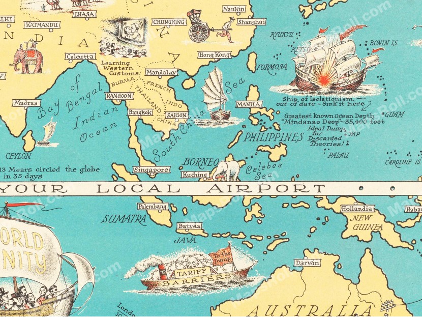 The World United map 1944 Chase Dudley