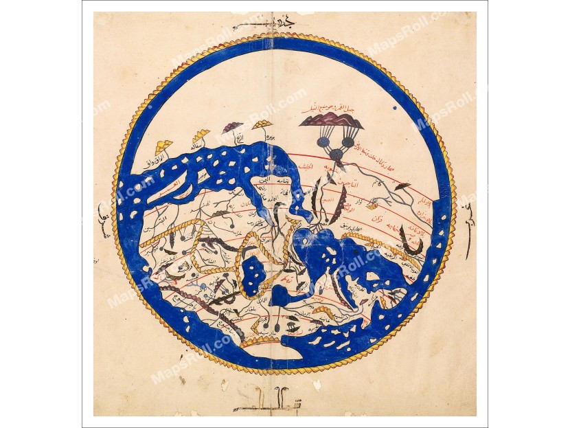خريطة العالم 1154 محمد الإدريسي