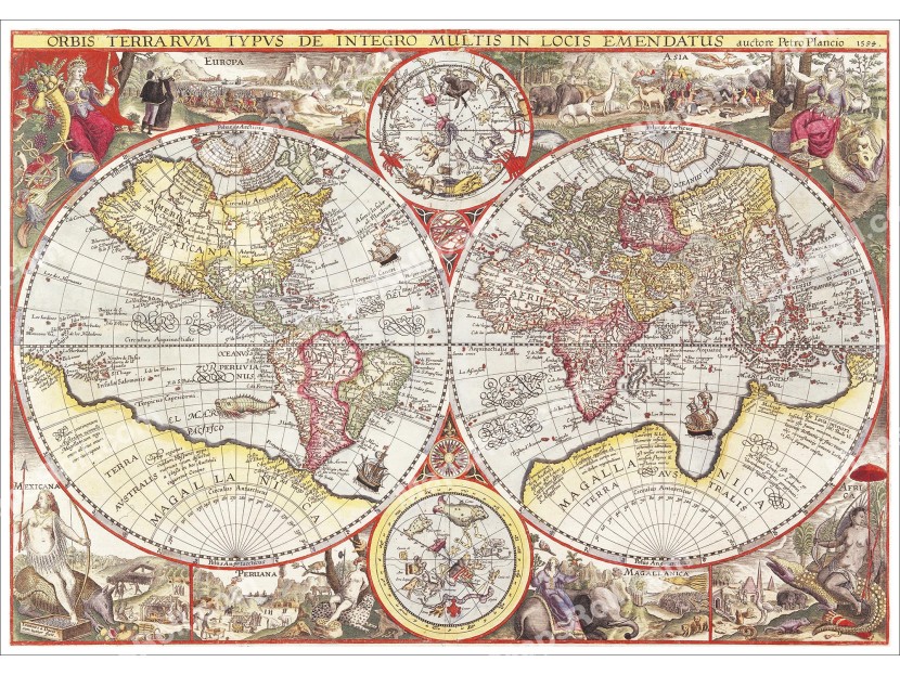 World Map 1594 Petrus Plancius