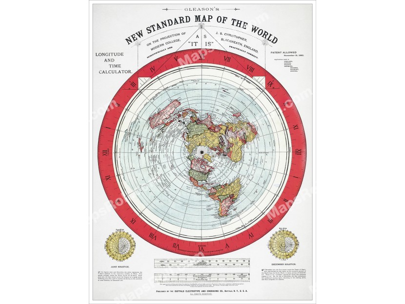 New standard map of the world 1892 Alexander Gleason