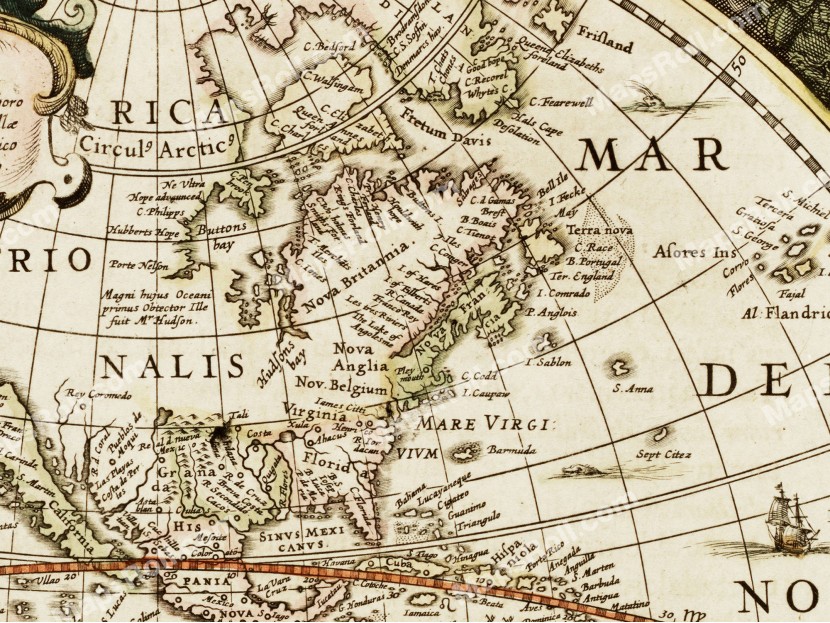 World Map 1630 Henricus Hondius