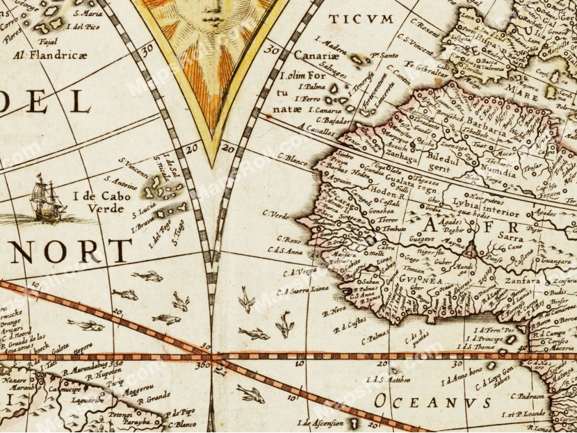 World Map 1630 Henricus Hondius