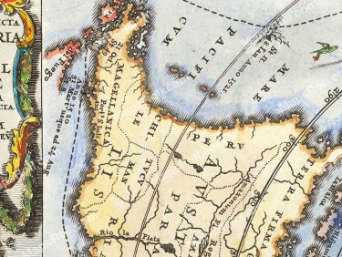 Voyage of Magellan Map 1702 Heinrich Scherer