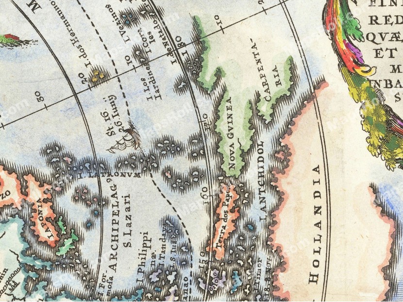 Voyage of Magellan Map 1702 Heinrich Scherer