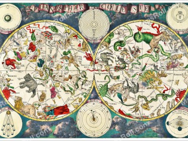 Celestial map 1670 Frederik de Wit