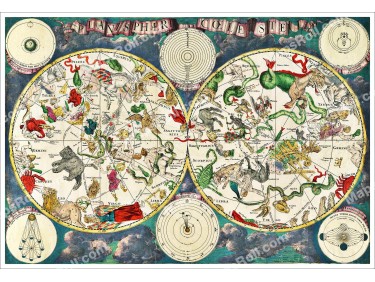 Celestial map 1670 Frederik de Wit