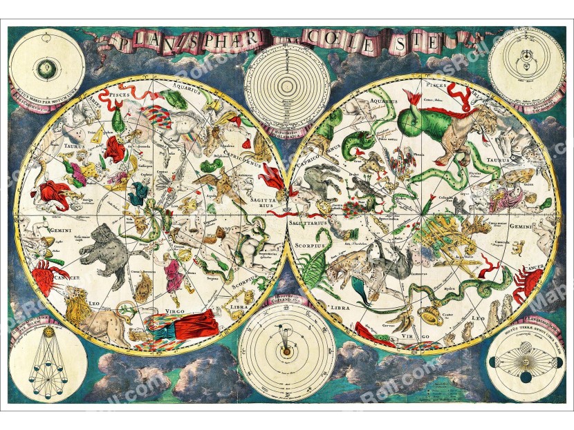Celestial map 1670 Frederik de Wit