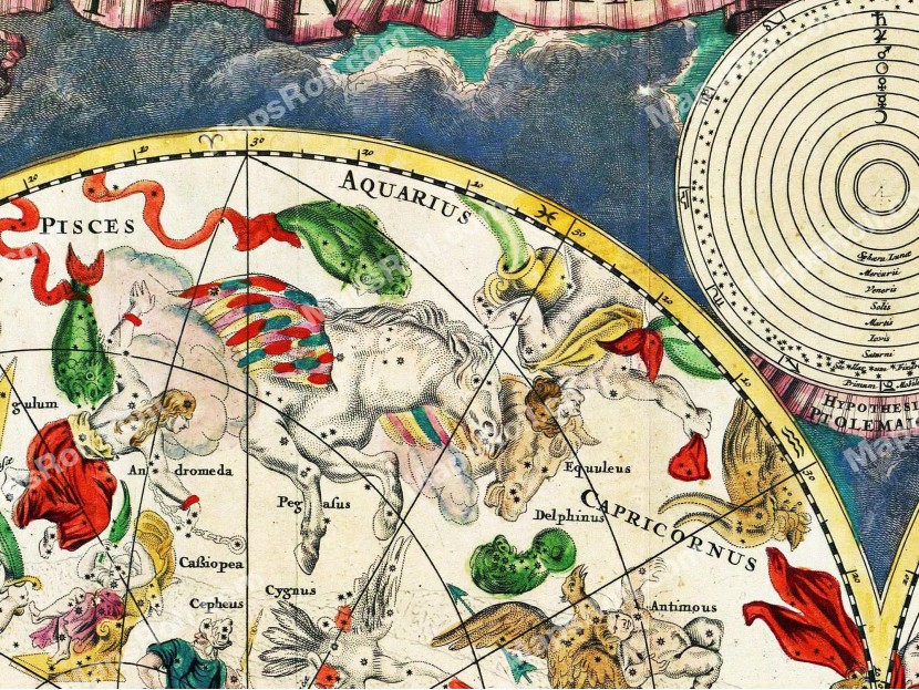 Celestial map 1670 Frederik de Wit