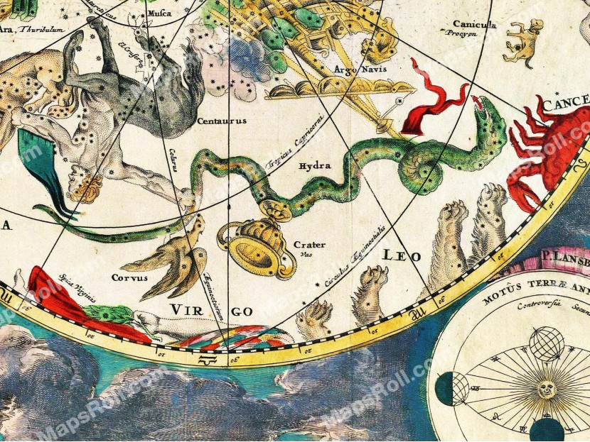 Celestial map 1670 Frederik de Wit