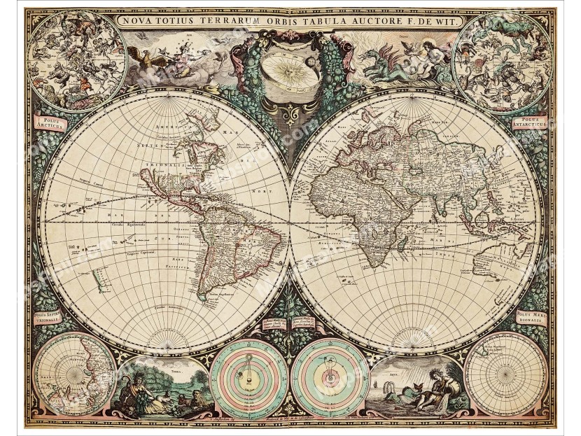 World Map 1660 Frederick de Wit