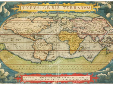 خريطة العالم 1570 أبراهام أورتيليوس