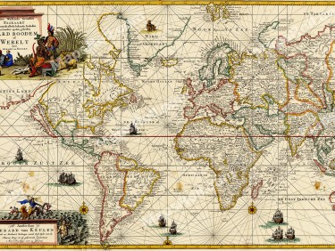 Map of the World 1728 Gerard van Keulen
