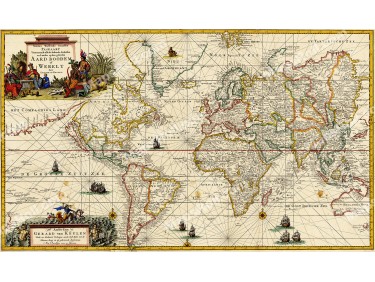 Map of the World 1728 Gerard van Keulen