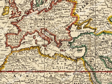 Map of the World 1728 Gerard van Keulen