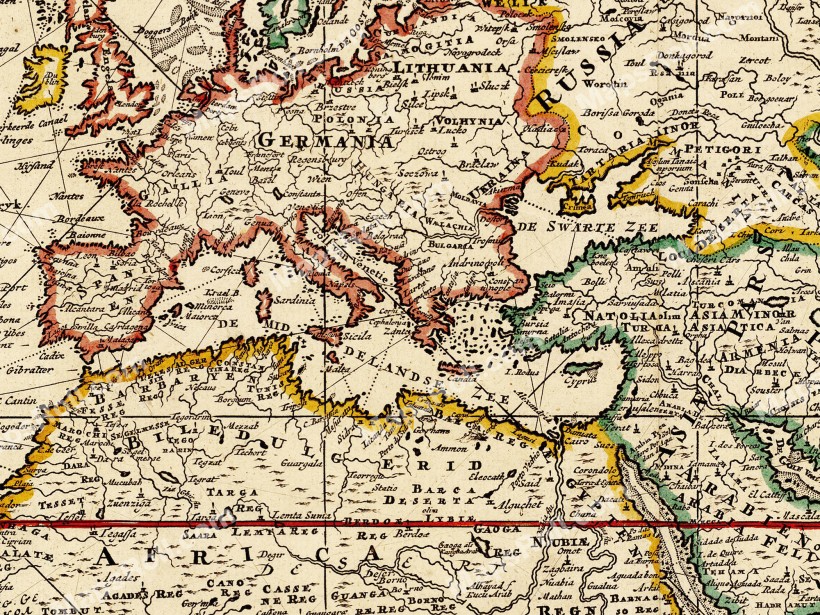 Map of the World 1728 Gerard van Keulen