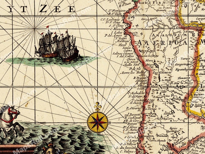 Map of the World 1728 Gerard van Keulen
