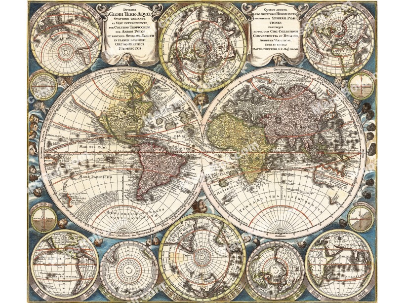 Globe Map 1730 Matthäus Seutter