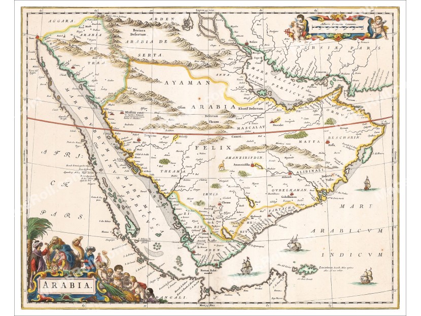 Map of Arabia 1665 Johannes Blaeu