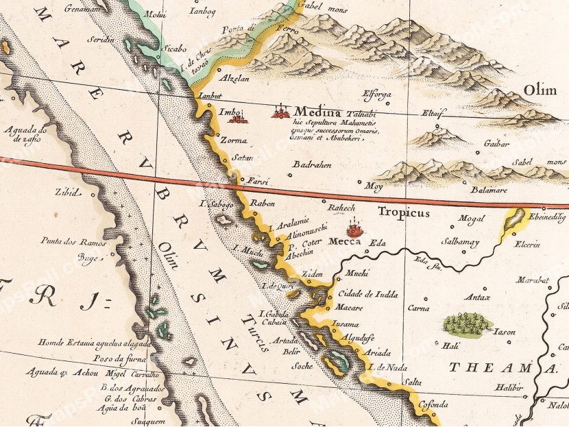 Map of Arabia 1665 Johannes Blaeu