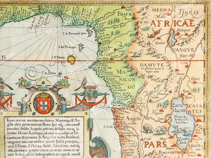 West South Africa map 1596 Jan Huygen van Linschoten