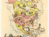 North and Central America Map 1951 Jacques Liozu