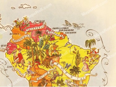 South America Map 1951 Jacques Liozu
