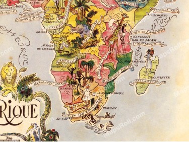 Africa Map 1951 Jacques Liozu