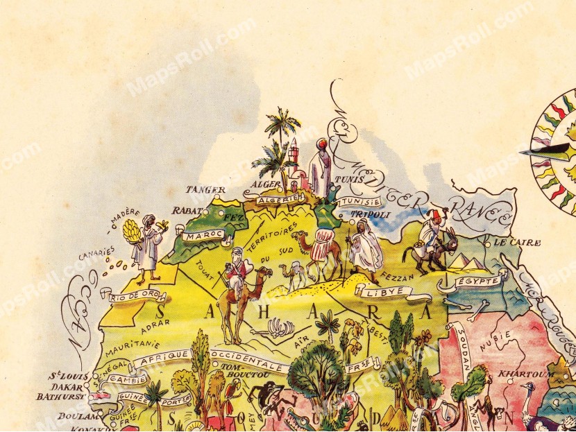 Africa Map 1951 Jacques Liozu