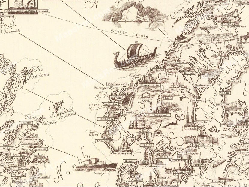 Classical Europe Map 1938 Chase Dudley