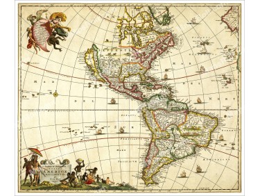 Americas Map 1670 Frederick de Wit