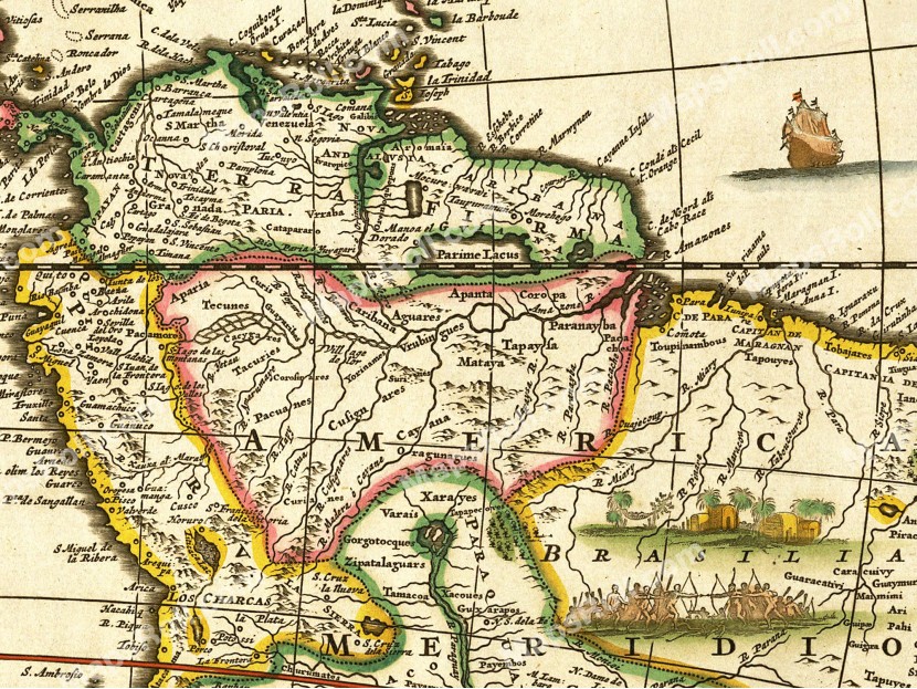 Americas Map 1670 Frederick de Wit