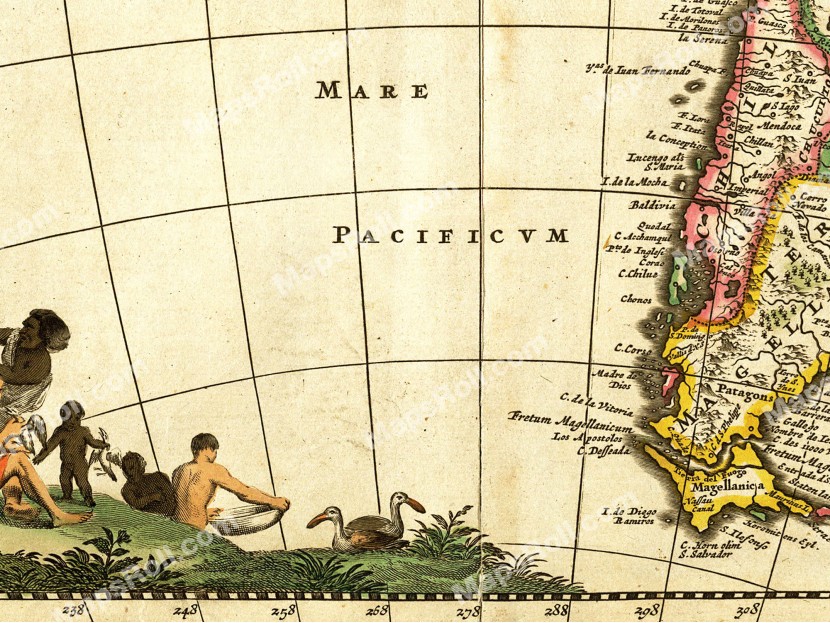 Americas Map 1670 Frederick de Wit