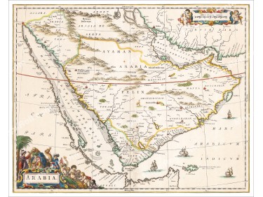 خريطة الجزيرة العربية 1665 يوهانس بلاو