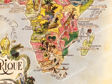 Africa Map 1951 Jacques Liozu