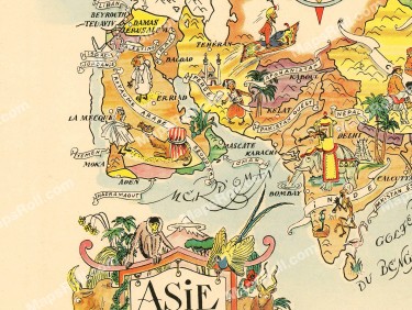 Asia Map 1951 Jacques Liozu