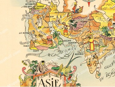 Asia Map 1951 Jacques Liozu